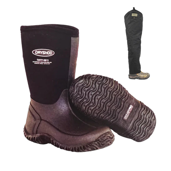 dryshod kids tuffy boot with yoder chaps - coon hunter supply