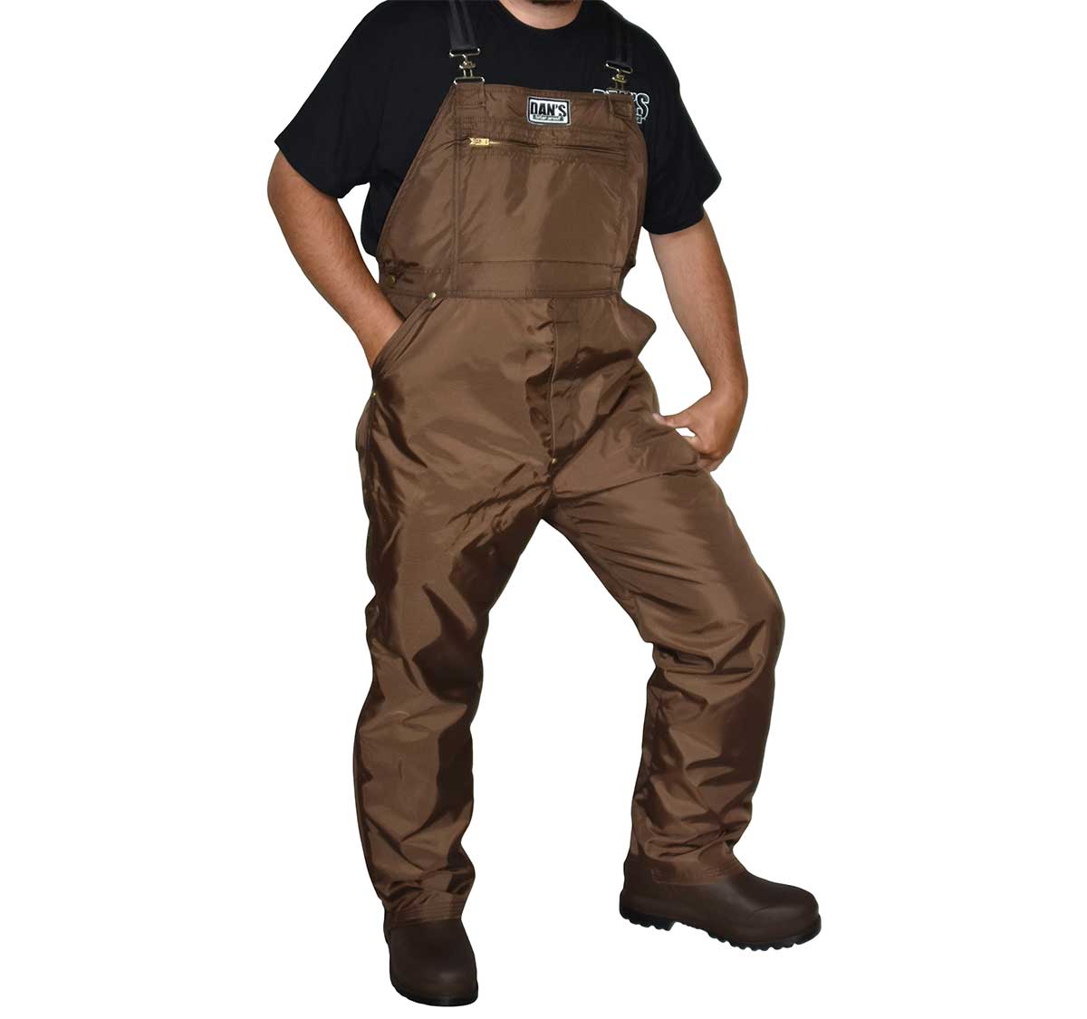 Dan's High-n-dri brown WATERPROOF BIBS | Coon Hunter Supply