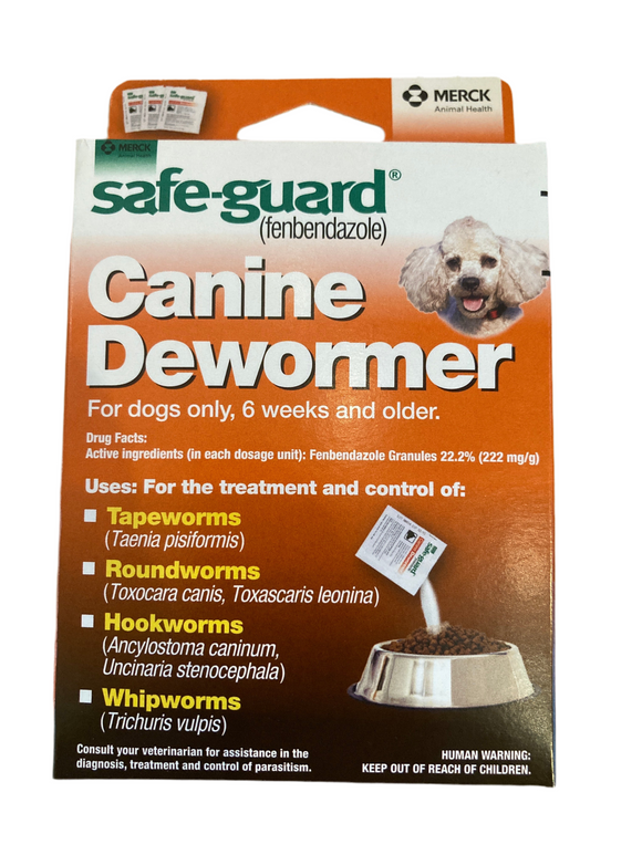 Safe-guard 1 gram canine dewormer - Coon Hunter Supply