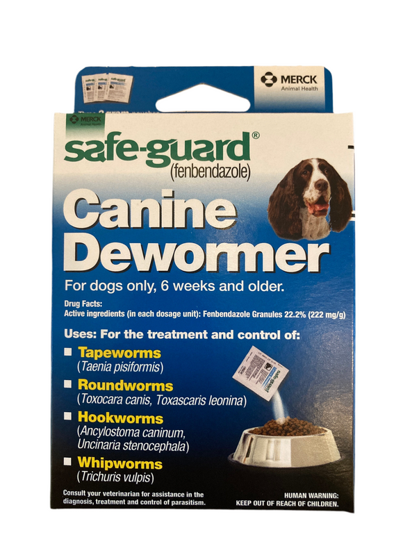 Safe-guard 2 gram canine dewormer - Coon Hunter Supply